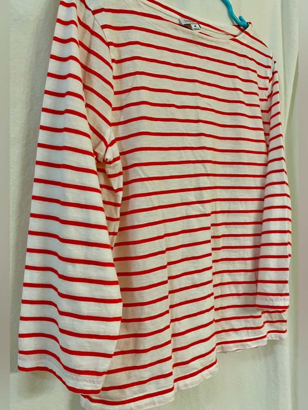 J Crew Red & White Striped Long Sleeve Lightweight Tee Shirt. Size Medium. EC. - Picture 6 of 11